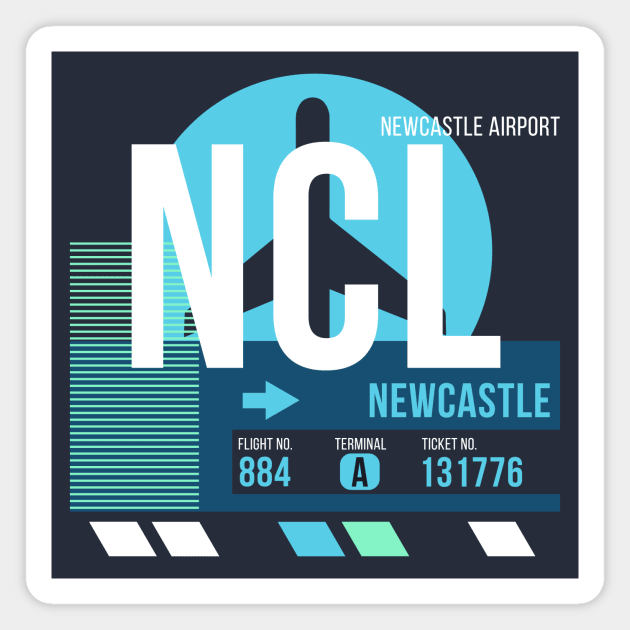 Newcastle (NCL) Airport // Sunset Baggage Tag Magnet by Now Boarding